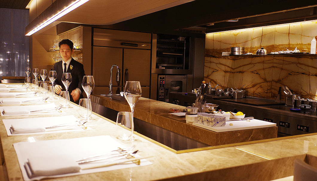 「ジャンジョルジュ東京」のオープンキッチン
