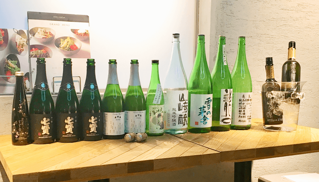 イベントのために用意された日本酒のラインナップ