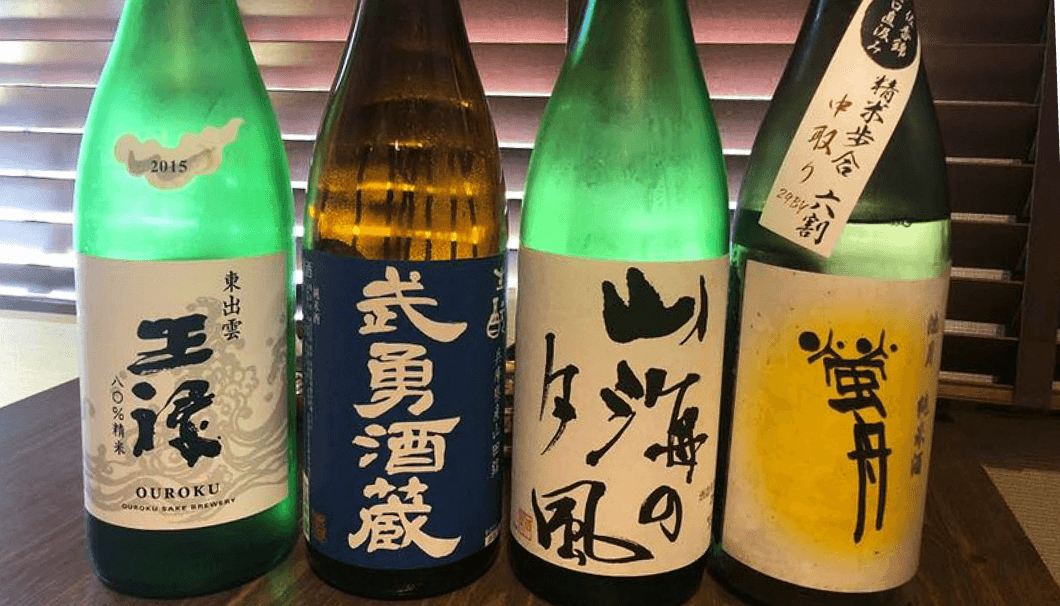 「蕎麦前ながえ、」の日本酒ラインナップ