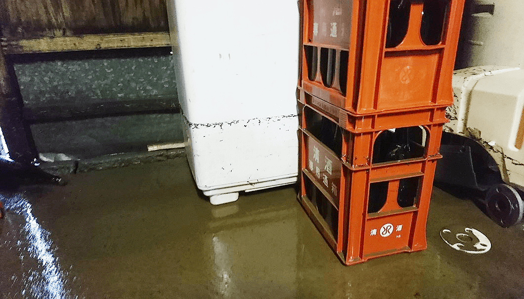 佐賀豪雨被害にあった東鶴酒造の様子