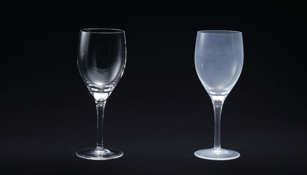 ファインクリスタルとクリスタルガラスの比較画像