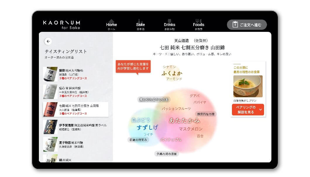 日本酒の風味を言葉で可視化するKAORIUM for SAKE