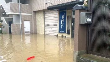 秋田醸造の浸水被害の様子