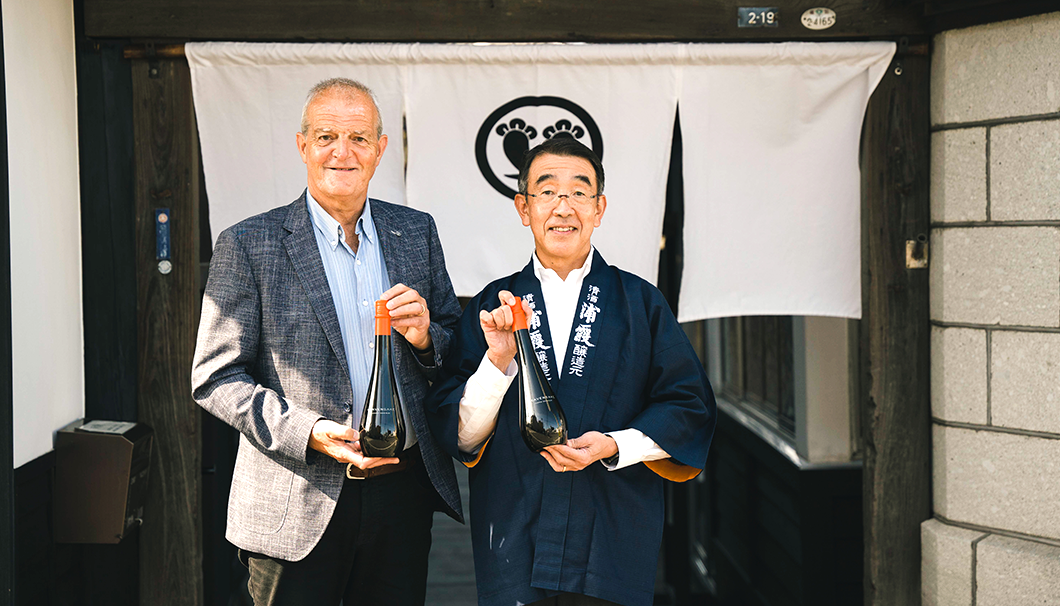 「HEAVENSAKE」のレジス・カミュさんと「浦霞」の代表・佐浦弘一さん
