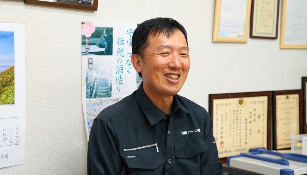 白鶴ファーム 農場長の小林領さん